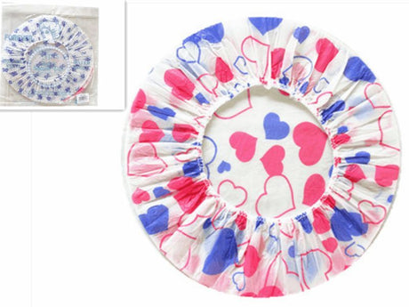 Assorted vibrant shower caps, 27cm, 18pcs, waterproof, stylish, perfect for protecting hair during showers or spa days.