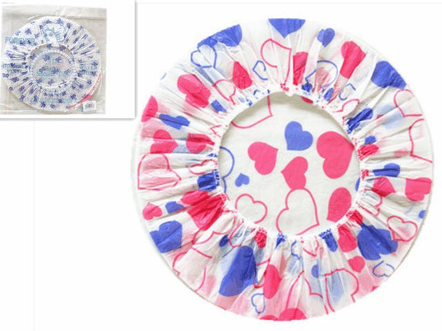 Assorted vibrant shower caps, 27cm, 18pcs, waterproof, stylish, perfect for protecting hair during showers or spa days.