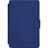 Blue Targus SafeFit folio case for 8.5" tablets, offering military-grade drop protection and versatile viewing angles.