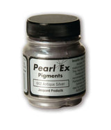 Pearl Ex Antique Silver powdered pigment, 21.26g, for artistic applications with a metallic, pearlescent finish.