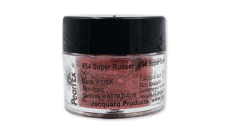 Pearl Ex Powdered Pigment in Super Russet 654, 3g pack, offers vibrant, metallic effects for diverse art projects.