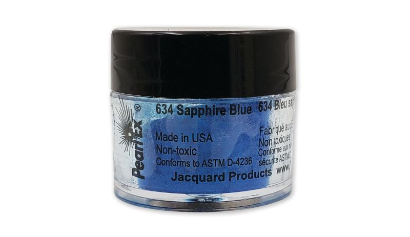 Sapphire blue Pearl Ex powdered pigment in 3g, ideal for adding metallic and pearlescent effects to various art mediums.