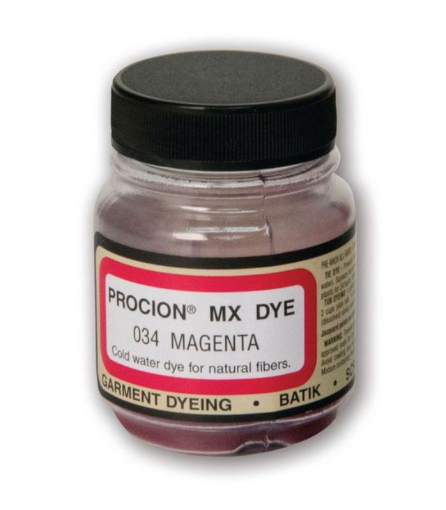 Magenta dye powder for fabric, ideal for tie dyeing, shibori, and batik, ensures vibrant, washfast colors on cotton and linen.