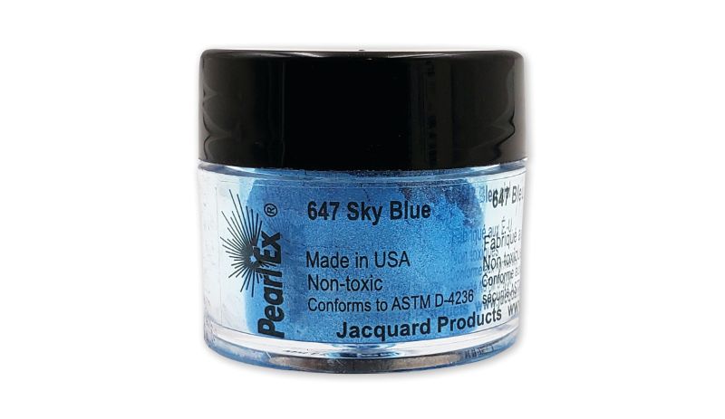 Sky Blue 647 Pearl Ex Powdered Pigment, perfect for adding vibrant metallic effects to various art projects.