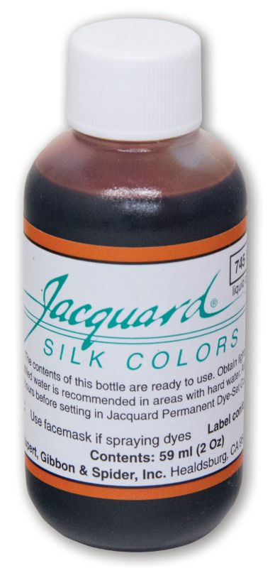 Vibrant Brown Sienna dye in a 59.15ml bottle, perfect for silk and protein fibers, ideal for creative fabric projects.