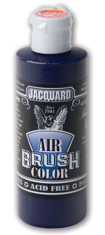 Airbrush paint in navy blue (118.29ml) for versatile use on textiles, leather, and more, offering durability and excellent coverage.
