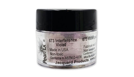 JACQUARD INTERFERENCE VIOLET 673 Pearl Ex Pigment in a 3g jar offers a stunning metallic hue for diverse artistic applications.