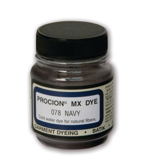 PROCION MX DYE in JACQUARD NAVY BLUE, 18.71g, ideal for vibrant cold water dyeing on cellulose fabrics like cotton and linen.