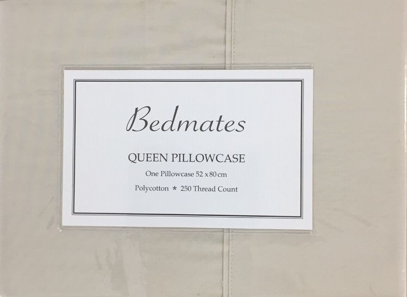 Pillowcase - Bedmates QUEEN Polycotton (Oyster)