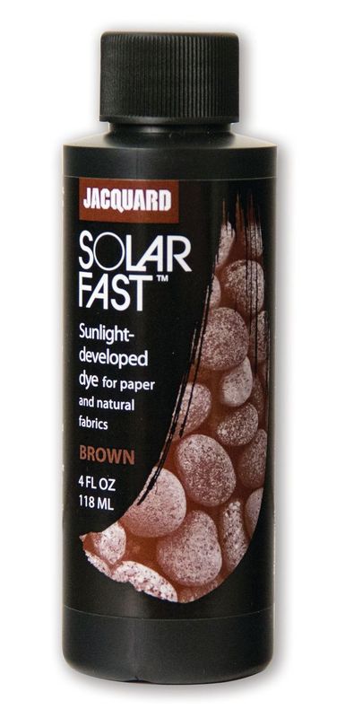 SolarFast Dye - Jacquard Brown 112 (118.29ml) for vibrant sun-activated designs on fabric and paper, eco-friendly and permanent.