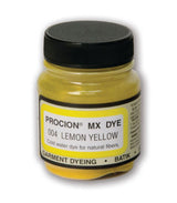 Bright lemon yellow Procion MX dye for fabric, ideal for cold water dyeing and versatile techniques like tie dye and batik.