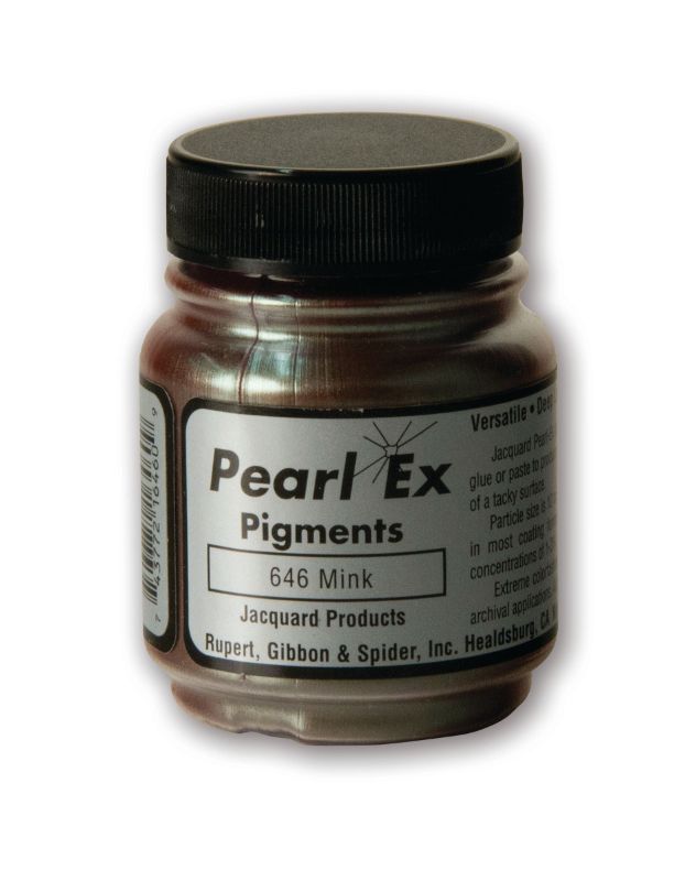 Pearl Ex Powdered Pigment in Jacquard Mink 646, ideal for vibrant metallic effects on various surfaces and materials.