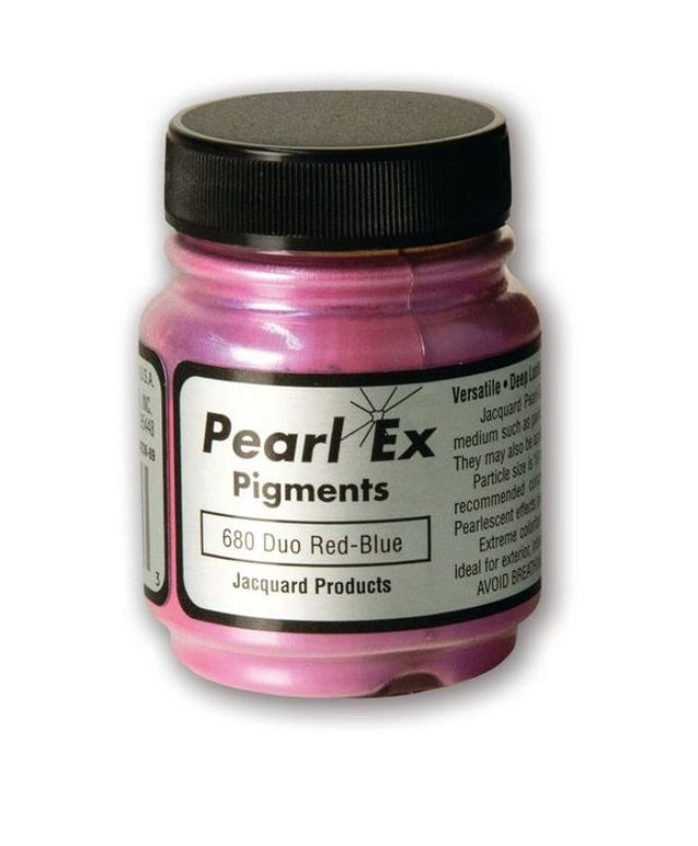 Pearl Ex Powdered Pigment in Duo Red Blue, versatile for creating metallic effects in art projects and various mediums.