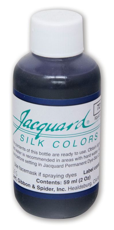 JACQUARD SILK NIGHT BLUE 721 dye in 59.15ml, ideal for vibrant silk and protein fiber projects with easy application.