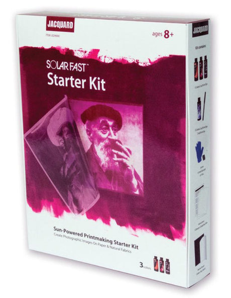 SolarFast Starter Kit by Jacquard, enabling sun-powered printmaking with vibrant colors and essential tools for creative projects.