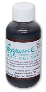 Jacquard Silk Green Label Chocolate Brown dye in a 59.15ml bottle, ideal for fabric dyeing with rich, vibrant color.