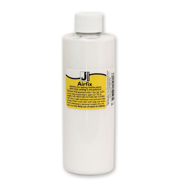 AIRFIX - JACQUARD (250ML) bottle for enhancing fabric paint color fixation, ideal for various water-based acrylics.