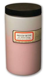 Brilliant orange fabric dye powder for cold water use, ideal for tie dye and other dyeing techniques on cellulose fibers.