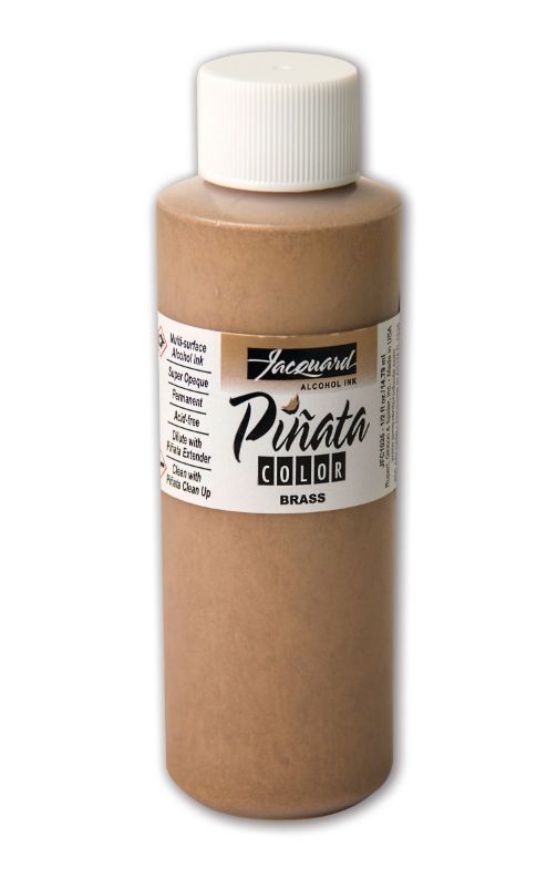 Vibrant Jacquard Piñata Brass alcohol ink in 118.29ml, ideal for creative projects on glass, metal, and more.