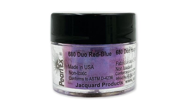 PEARL EX Powdered Pigment in DUO RED BLUE offers vibrant, metallic effects for various surfaces and artistic mediums.