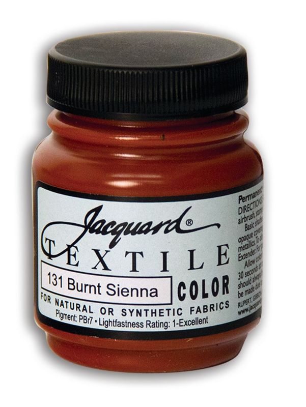 Professional-quality JACQUARD Textile Colors in Burnt Sienna, ideal for vibrant, durable fabric art and versatile projects.