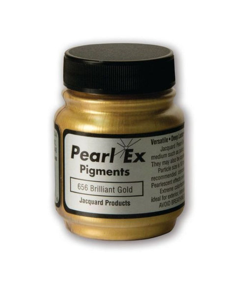 Brilliant Gold Pearl Ex Powdered Pigment for vibrant metallic effects on various surfaces; ideal for artists and crafters.