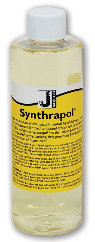 SYNTHRAPOL - JACQUARD (180ml): pH-neutral, industrial-strength detergent for dye prewashing and afterwashing to prevent backstaining.