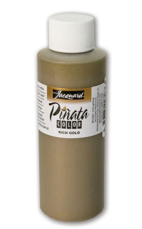 Vibrant Jacquard Piñata Rich Gold Alcohol Ink in 118.29ml, perfect for stunning effects on various hard surfaces.