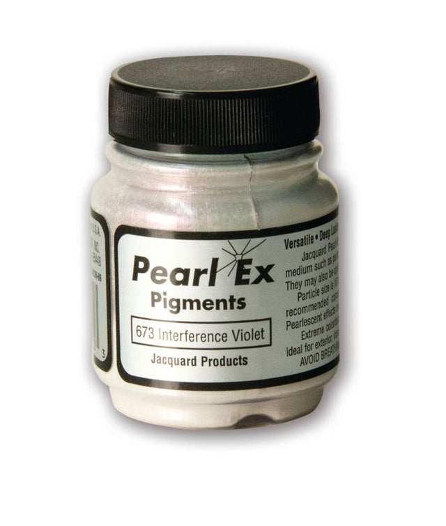 Pearl Ex Powdered Pigment in Interference Violet 673, 14g, creates stunning metallic effects for various artistic mediums.