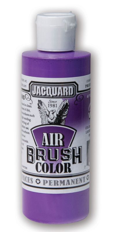 Jacquard Opaque Violet 204 airbrush paint in 118.29ml, ideal for vibrant, durable art on various surfaces. Non-toxic and easy to apply.