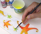 Transparent ochre fabric paint by Jacquard, ideal for various artistic techniques on multiple surfaces.