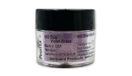 Duo Violet Brass Pearl Ex Powdered Pigment in a 3g pack, ideal for vibrant metallic effects in various art mediums.