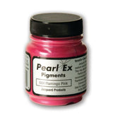 Vibrant Jacquard Pearl Ex Powdered Pigment in Flamingo Pink, perfect for creating pearlescent and metallic effects in art projects.