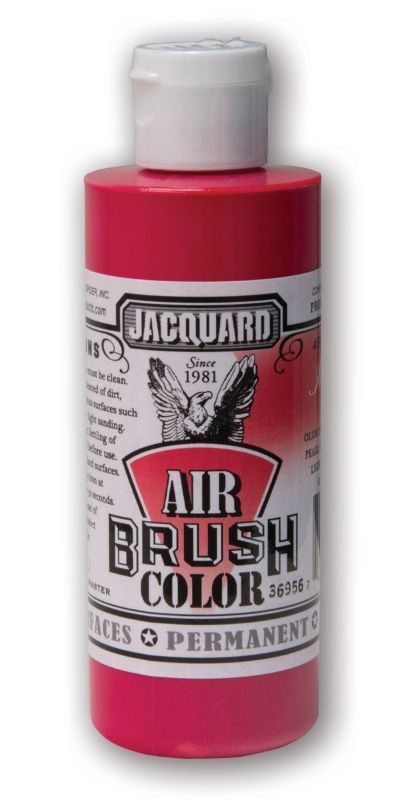 Jacquard Airbrush Paint in Iridescent Red 601, a versatile water-based paint for vibrant and durable artistic applications.