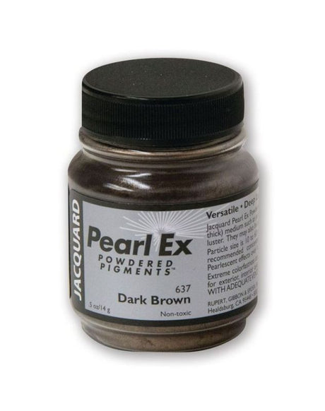 Pearl Ex Powdered Pigment in Dark Brown 637, ideal for adding pearlescent effects to various art projects.
