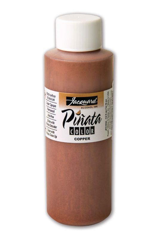 Jacquard Piñata Copper Alcohol Ink (034) in 118.29ml, perfect for vibrant art on various surfaces like glass and resin.