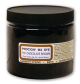 PROCION MX DYE in Jacquard Chocolate Brown 119, a 230g cold water, fiber-reactive dye for vibrant tie dye and batik projects.