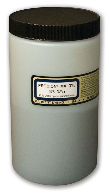 Premium Procion MX Dye in Navy 078 (450g) for vibrant cold water dyeing on cotton, linen, and other cellulose fibers.