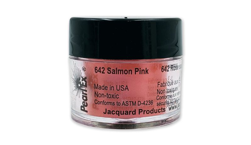 Vibrant Salmon Pink Pearl Ex Powdered Pigment (3g) for creating metallic and pearlescent effects in various art projects.