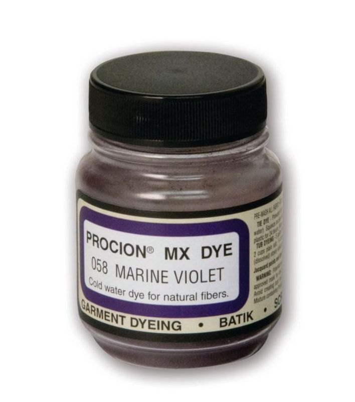 Image of PROCION MX DYE in Marine Violet, ideal for vibrant cold-water dyeing on cotton and cellulose fabrics.