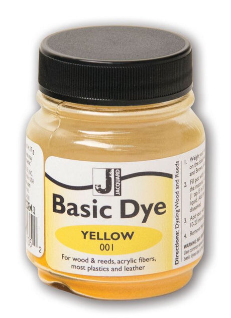 Vibrant Jacquard Yellow dye (14.17g) for acrylic, wood, leather; ideal for crafts like cosplay, dolls, and home decor.