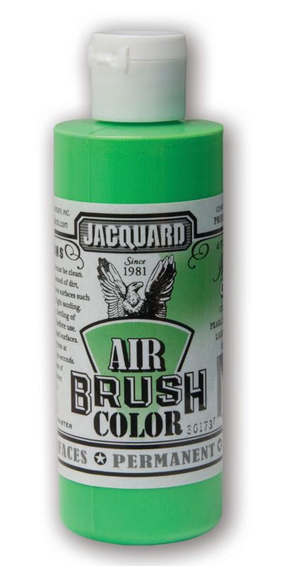 Iridescent Green Jacquard Airbrush Paint (118.29ml) for versatile, durable application on various surfaces, perfect for artists.
