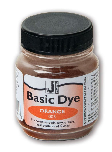 Vibrant Jacquard Orange dye (14.17g) for hard-to-dye materials like acrylic fibers, wood, and leather; perfect for various crafts.