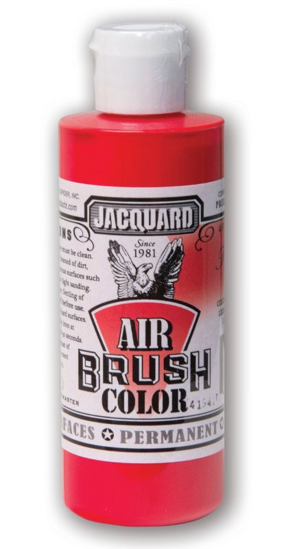 Transparent Red airbrush paint (118.29ml) for versatile applications on various surfaces, offering excellent coverage and durability.