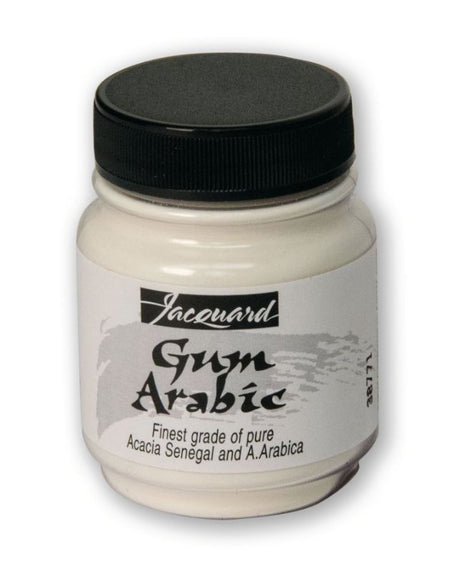 Versatile 2.25g Gum Arabic from Jacquard, ideal for creating transparent watercolors and vibrant inks for various surfaces.