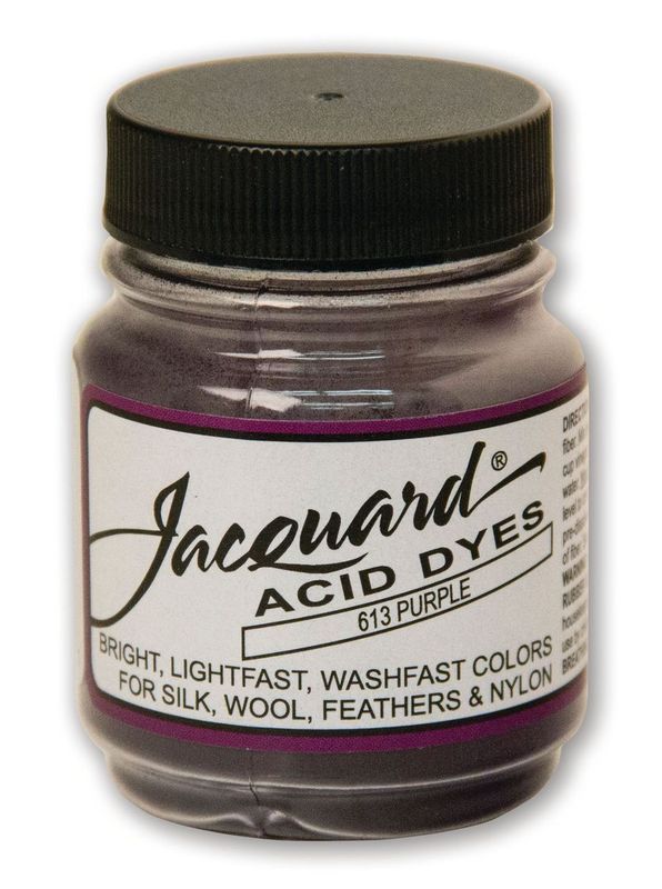 Jacquard Acid Dye Purple 613 (14.17g) for vibrant, colorfast dyeing of silk, wool, and protein fibers in stunning shades.