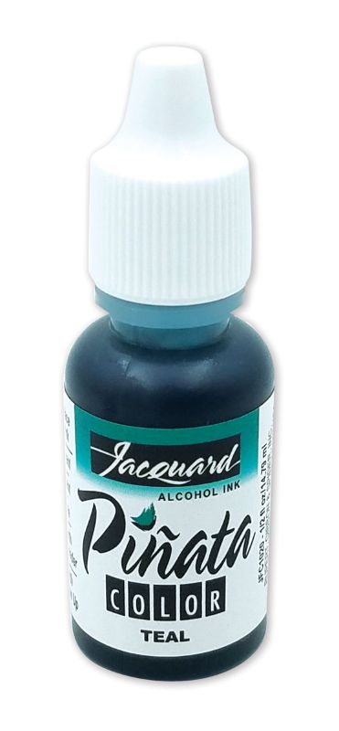 Vibrant Jacquard Piñata Teal 020 alcohol ink for various surfaces; fast-drying, water-resistant, ideal for art projects and crafts.