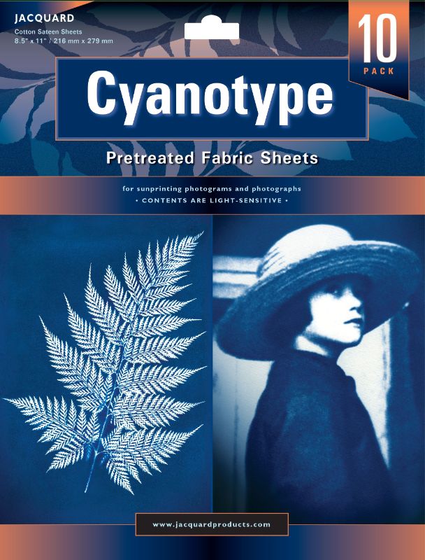 Cyanotype pretreated fabric sheets for stunning blue prints, perfect for artists and DIY projects, in a pack of 10.