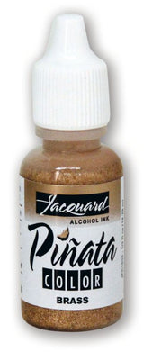 Vibrant Jacquard Piñata Brass Alcohol Ink (14.79ml) for creating stunning art on various surfaces like glass and metal.