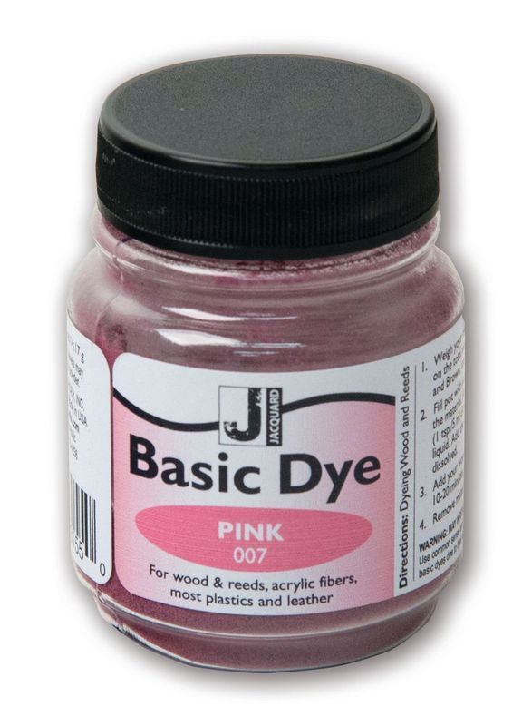 Vibrant Jacquard Pink dye (14.17g) for hard-to-dye materials like acrylic fibers, wood, and leather; ideal for crafts and cosplay.